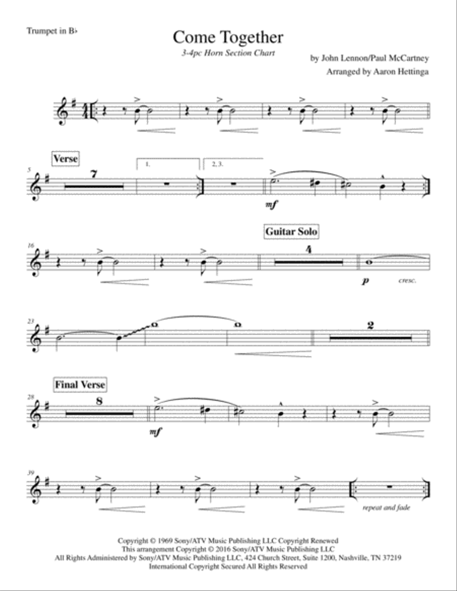 Come Together Small Ensemble scores gallery preview page 3