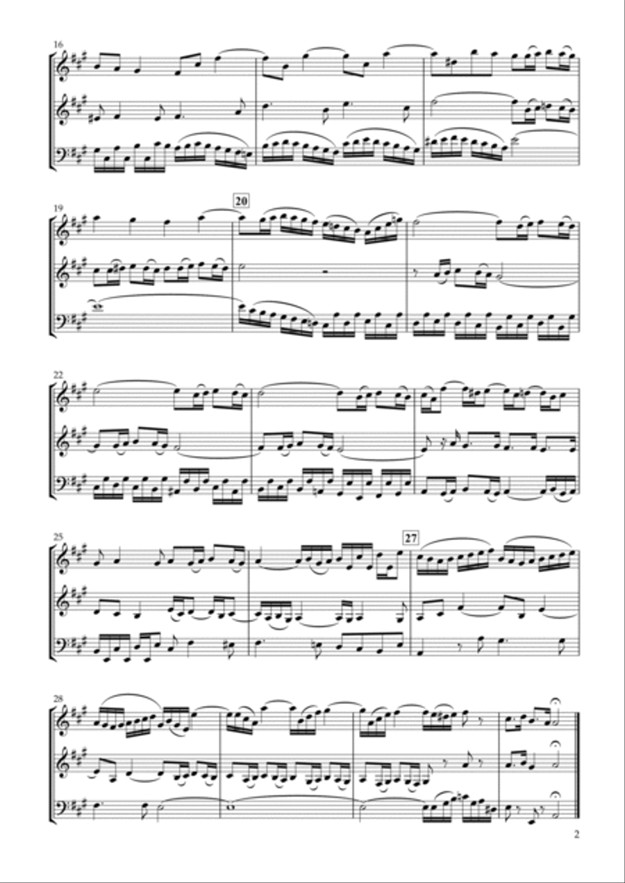 Sinfonia No.12 BWV.798 for Clarinet Trio Clarinet Trio scores gallery preview page 2