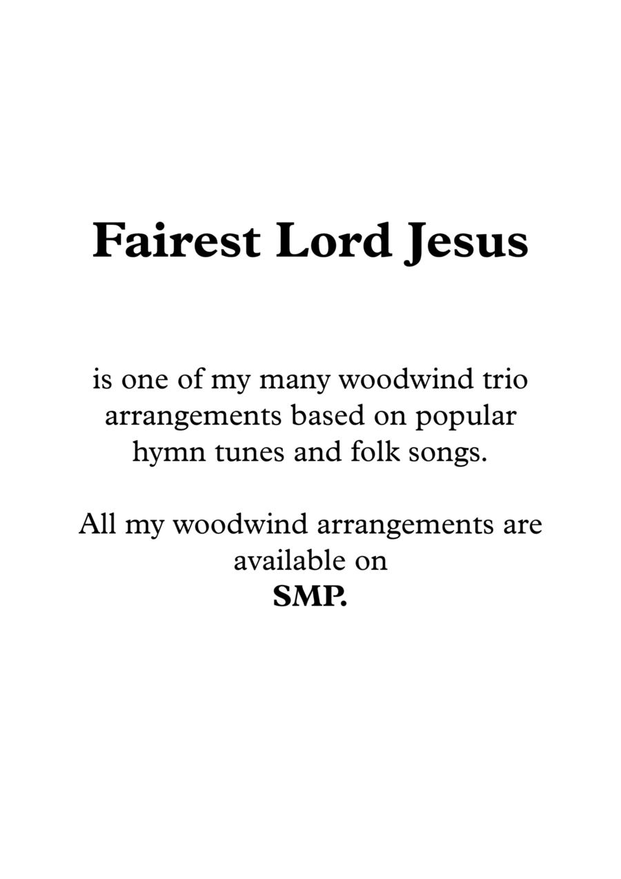 Fairest Lord Jesus (Beautiful Savior, Crusaders' Hymn), for Woodwind Trio Woodwind Trio scores gallery preview page 1