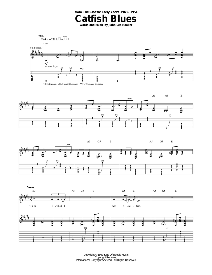 Catfish Blues Acoustic Guitar scores gallery preview page 1