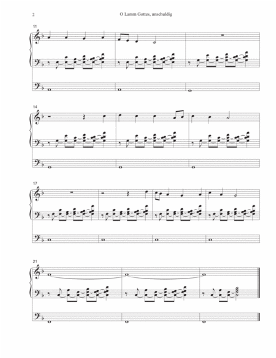 O Lamm Gottes, unschuldig / Jesu Kreuz, Leiden und Pein Organ Solo scores gallery preview page 2