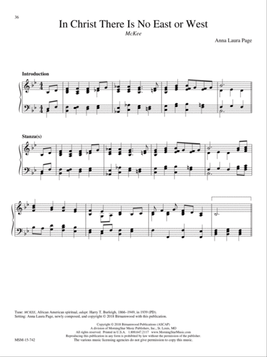 In Christ There Is No East or West Piano Solo scores gallery preview page 1