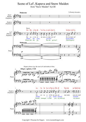 "Snowmaiden": Scene of Lel', Kupava and Snow Maiden Act 3 DICTION SCORE w IPA & translation