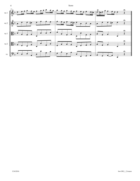 Handel: Organ Concerto HWV 309 Movement 1 arr. for String Quintet image number null