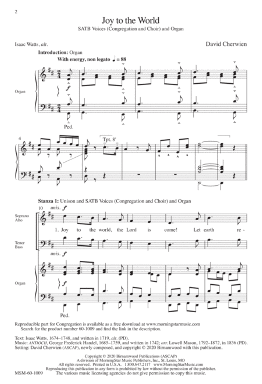 Joy to the World 4-Part scores gallery preview page 1