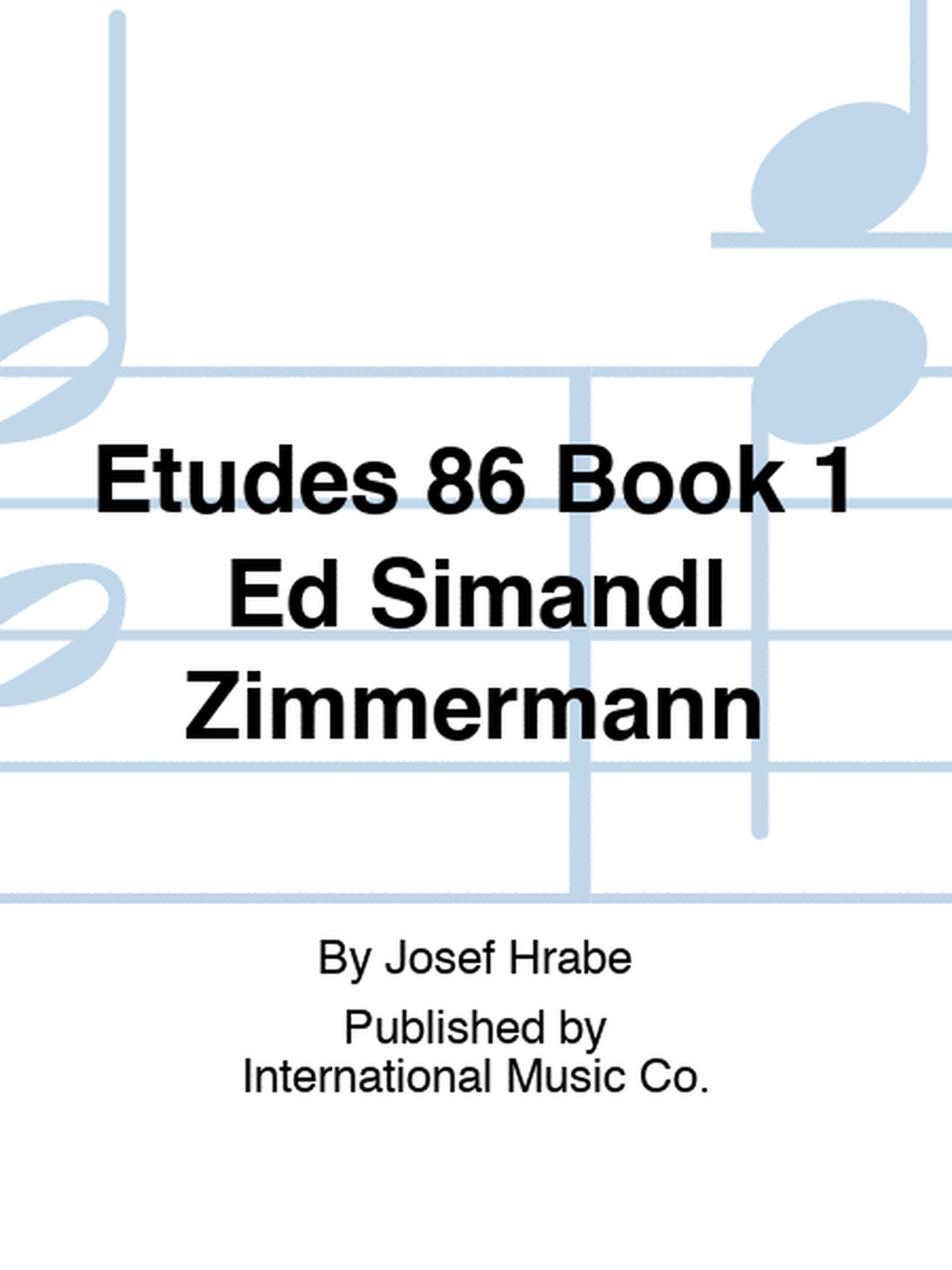 Etudes 86 Book 1 Ed Simandl Zimmermann