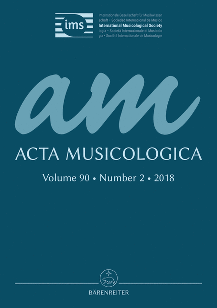 Acta Musicologica, Heft 2/2018