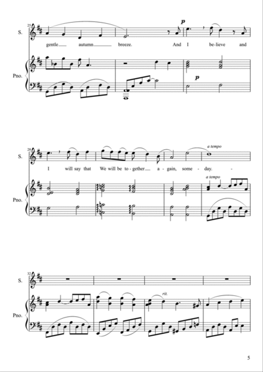 Art Song: We Will Be Together Again, Someday Soprano Voice scores gallery preview page 5