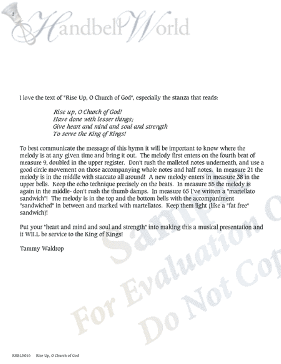 Rise Up O Church of God Rise Up O Church of God 5-Octaves scores gallery preview page 2