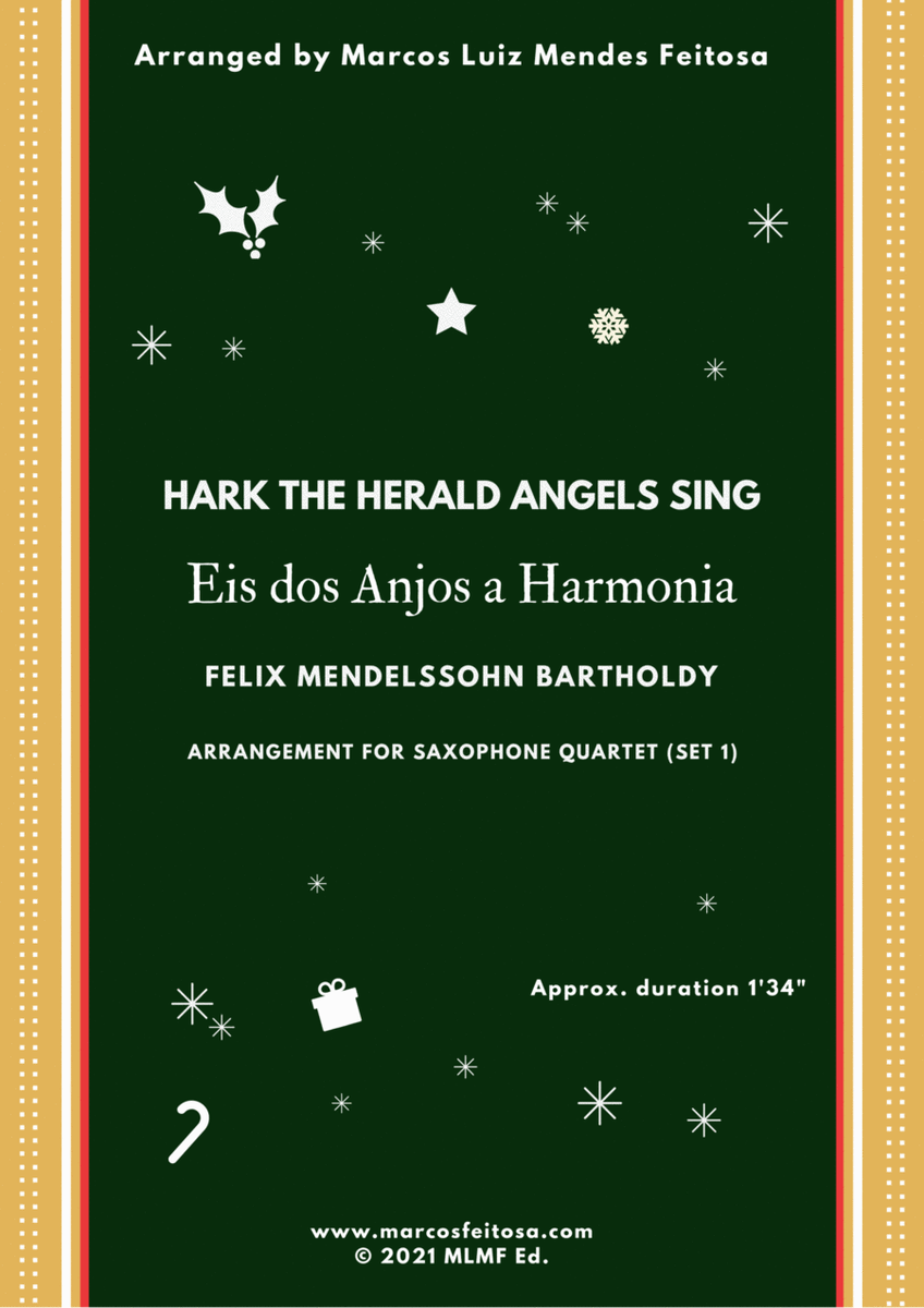 Hark The Herald Angels Sing (Eis dos Anjos a Harmonia) - Saxophone Quartet (SET 1) image number null