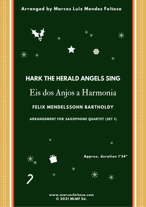 Hark The Herald Angels Sing (Eis dos Anjos a Harmonia) - Saxophone Quartet (SET 1)