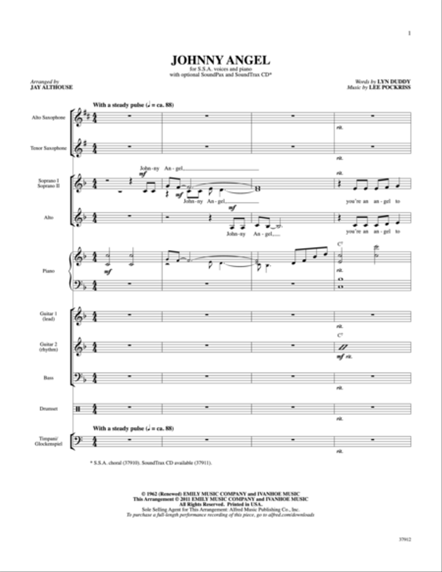 Johnny Angel Choir scores gallery preview page 2