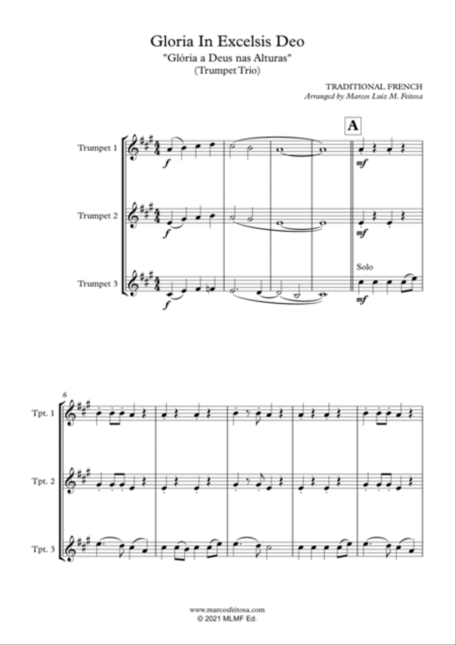 Gloria In Excelsis Deo - Trumpet Trio Trumpet Trio scores gallery preview page 3