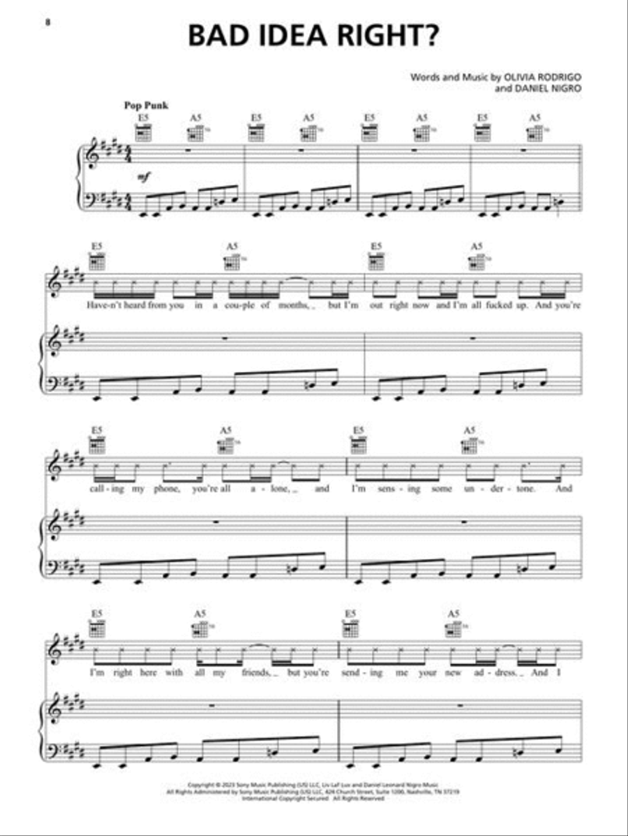 <br>Sheet music extract
