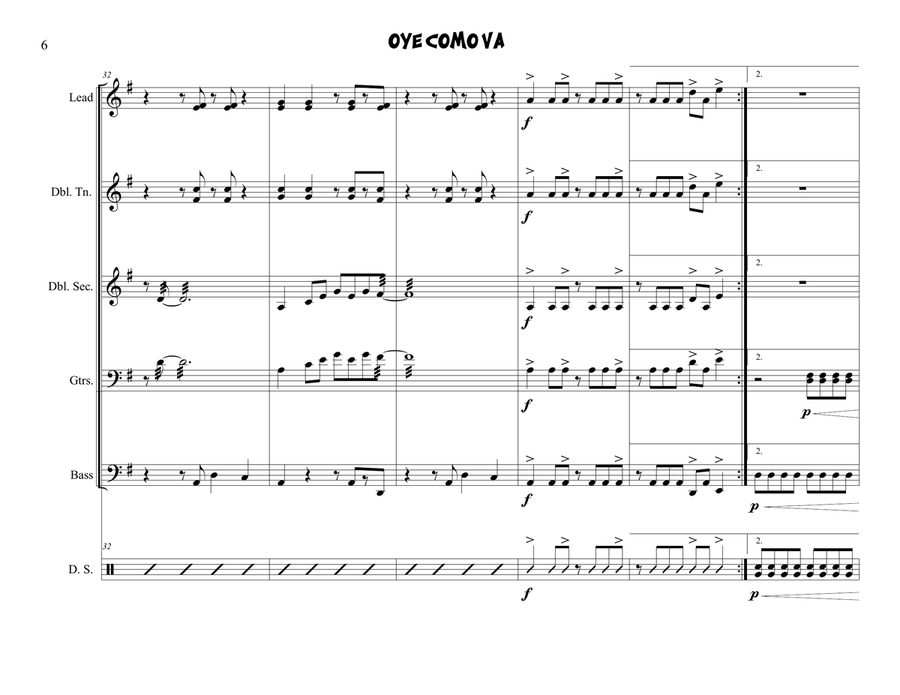 Oye Como Va Steel Drum Band scores gallery preview page 6