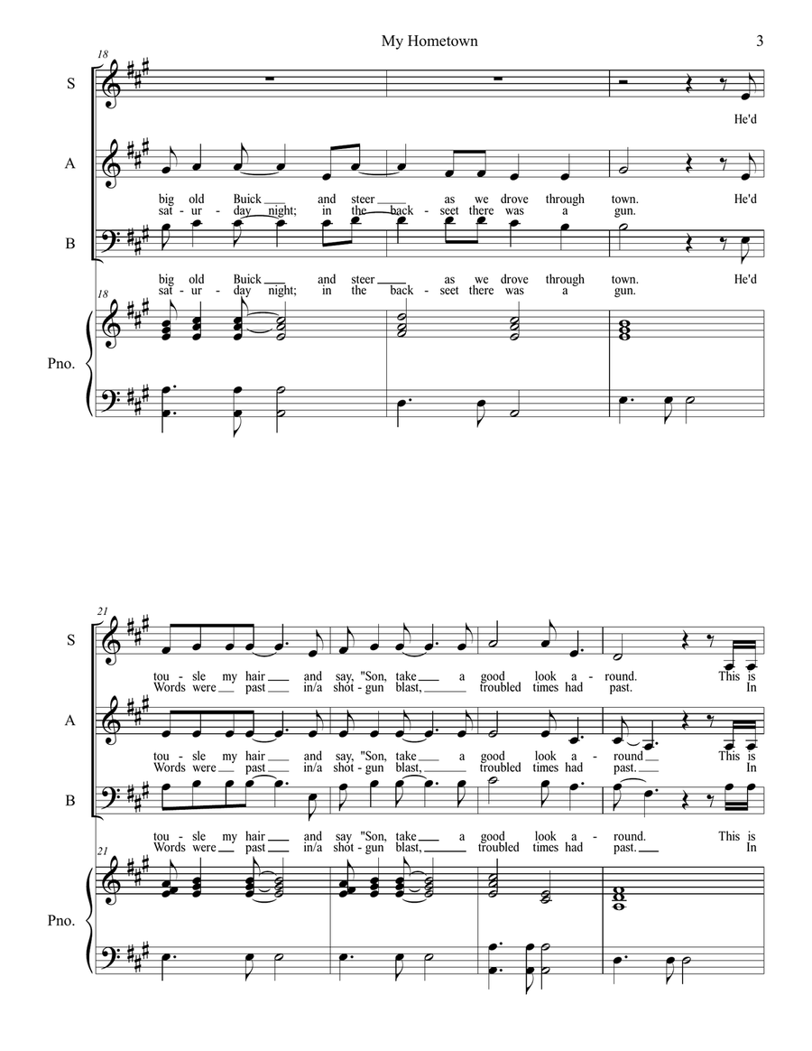 My Hometown 3-Part scores gallery preview page 3