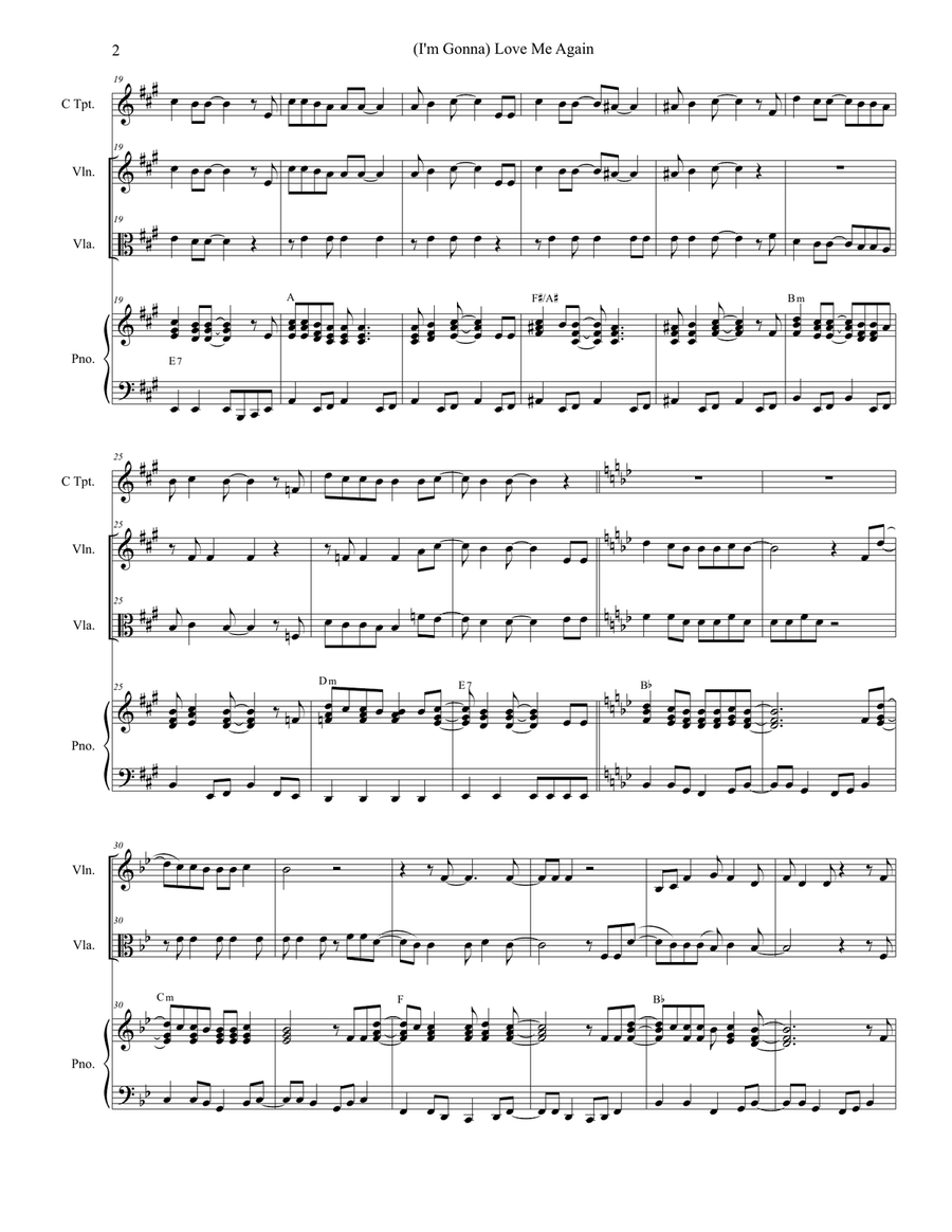 (i'm Gonna) Love Me Again Trumpet scores gallery preview page 2
