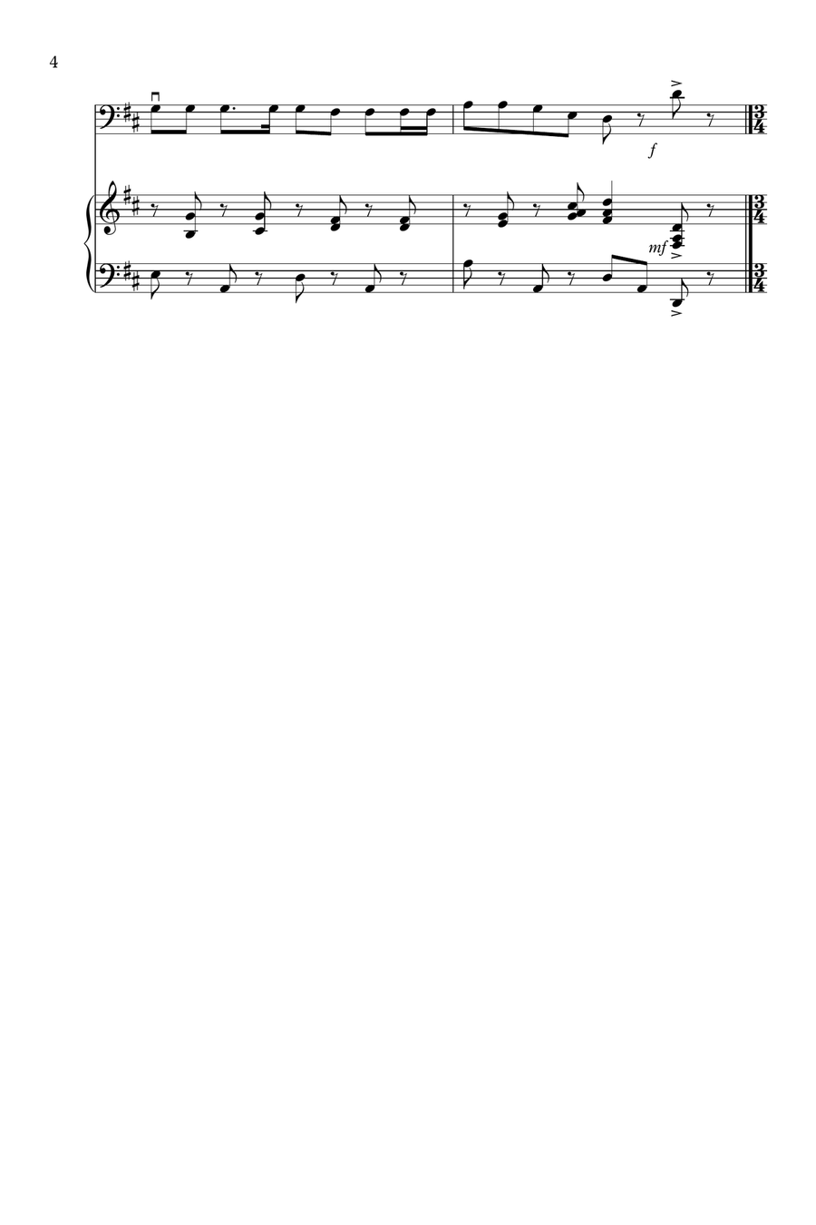 8 Easy Christmas Pieces for Double Bass And Piano String Duet scores gallery preview page 4