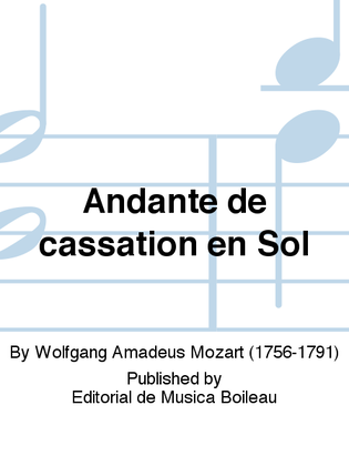 Book cover for Andante de cassation en Sol