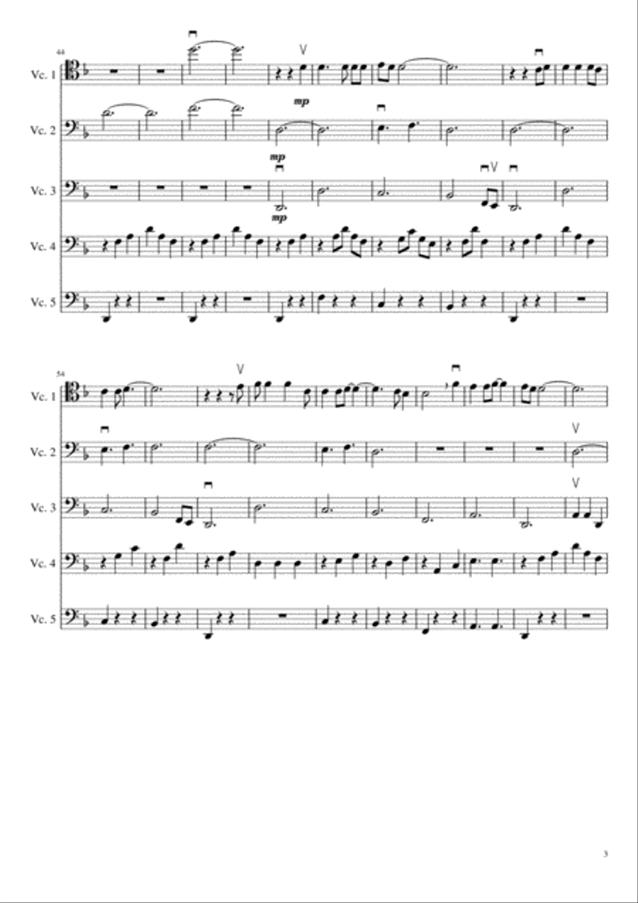 Nothing Else Matters Cello Solo scores gallery preview page 3