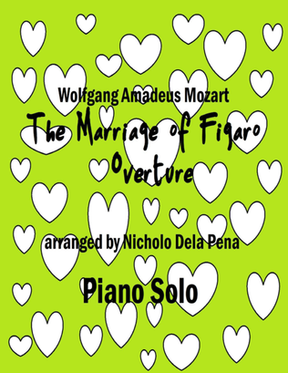 "Overture" The Mariage of Figaro Alphabetized notes for easy Playing for Piano Solo