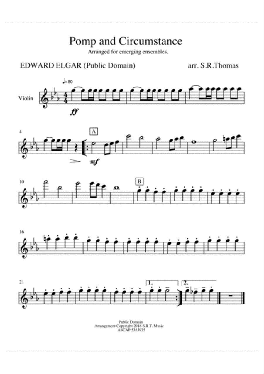 Pomp and Circumstance Concert Band scores gallery preview page 5