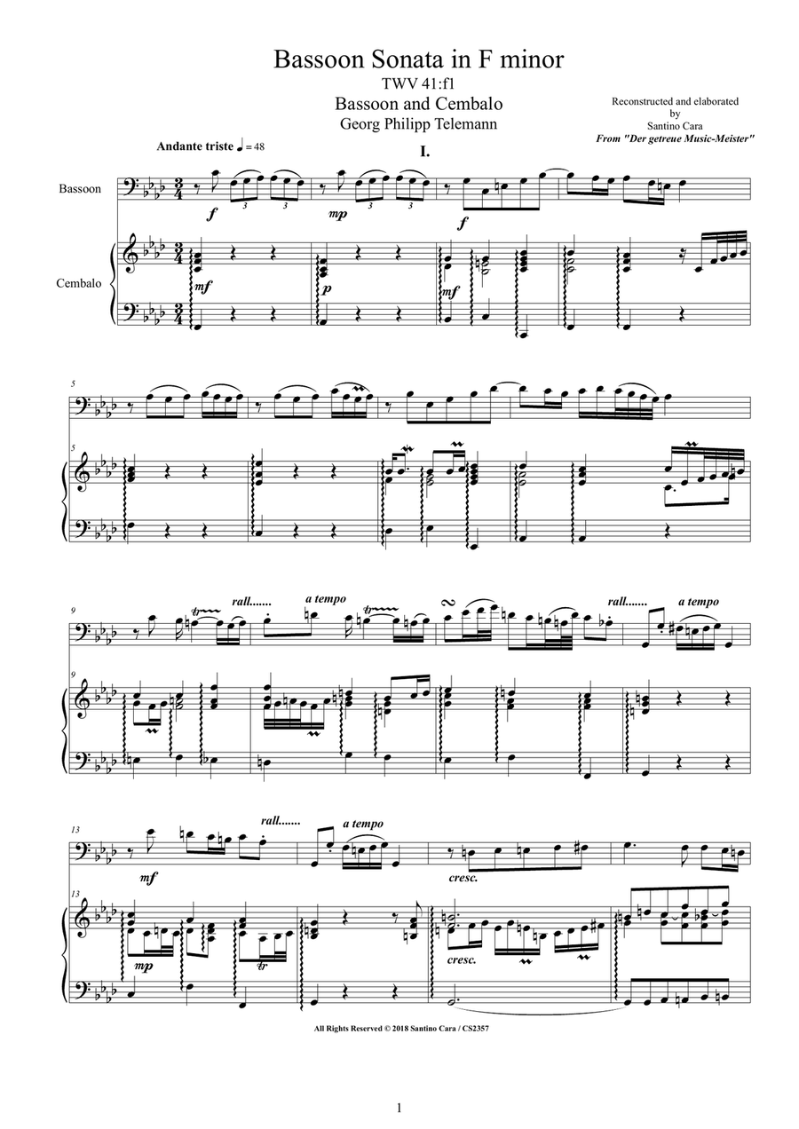 Telemann twv 41 f1 online