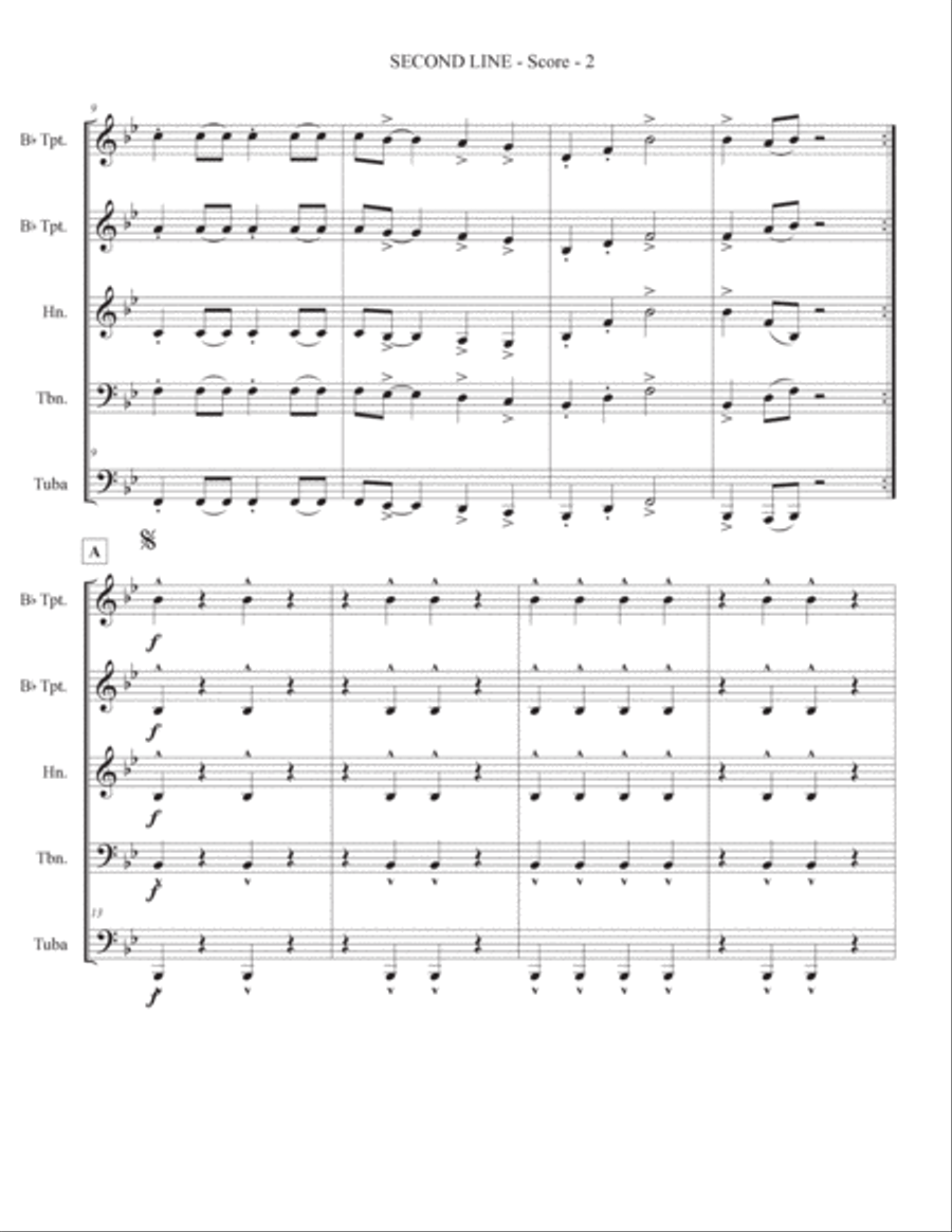 Second Line for Brass Band (Beginner) Brass Band scores gallery preview page 4