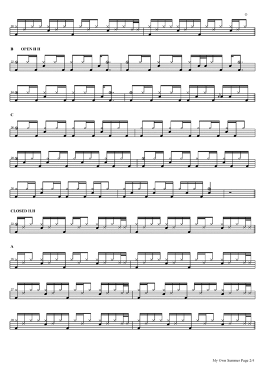 My Own Summer Drum Set scores gallery preview page 2