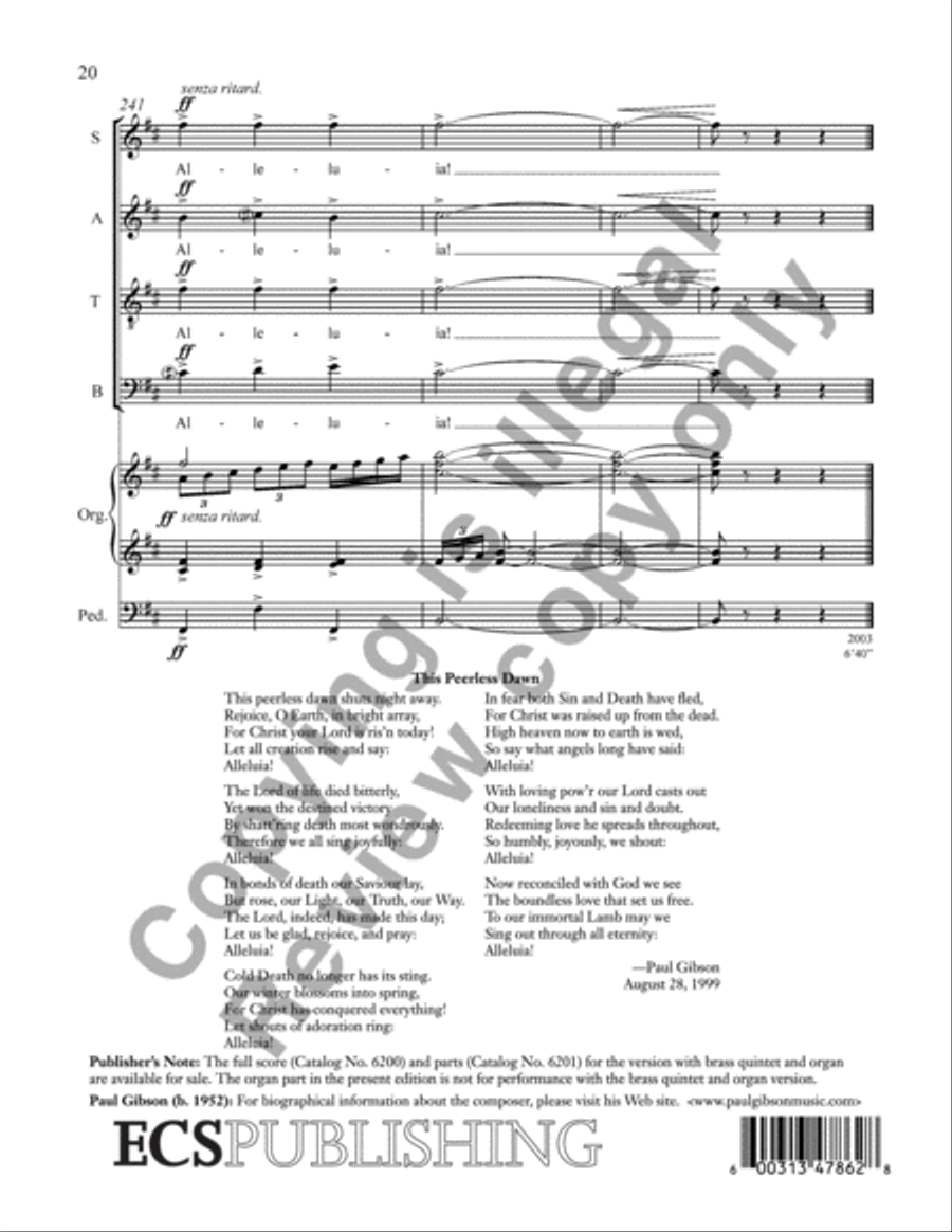This Peerless Dawn 4-Part scores gallery preview page 39