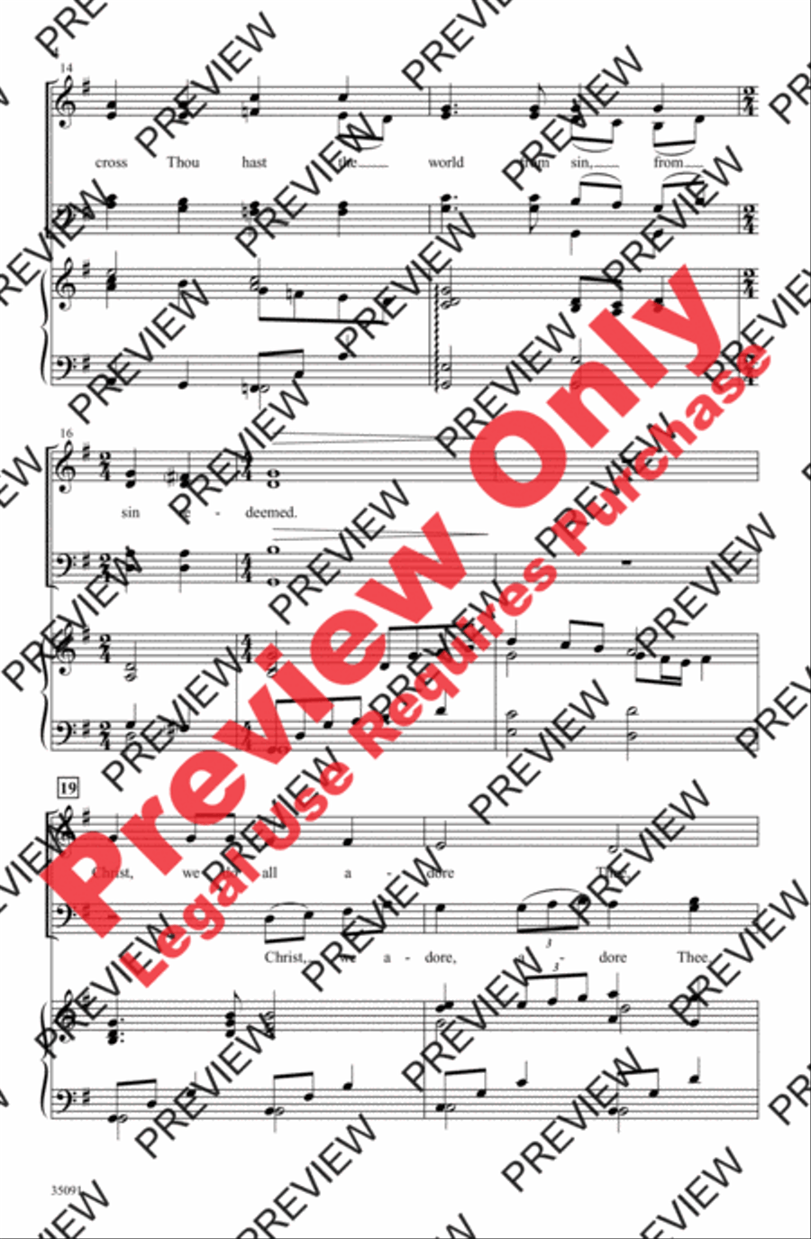 Christ, We Do All Adore Thee 4-Part scores gallery preview page 4