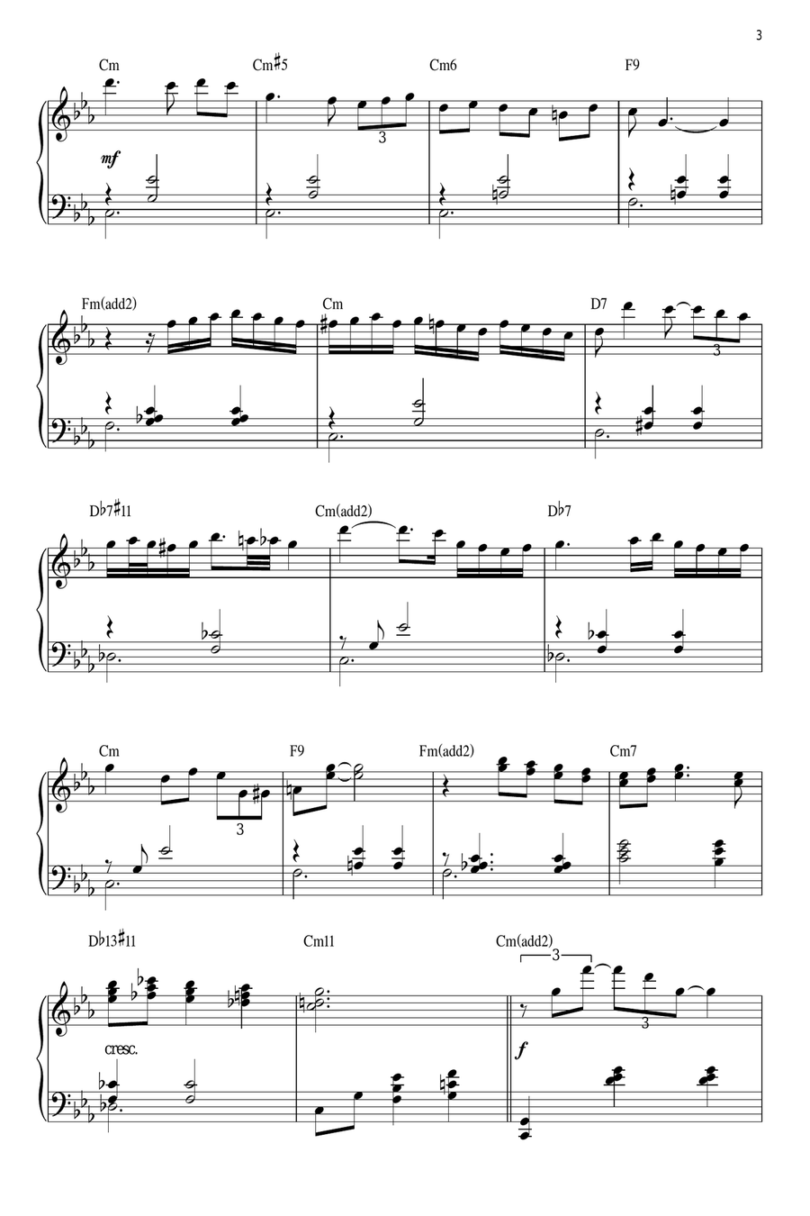 Chim Chim Cher-ee [Jazz version] (from Mary Poppins) (arr. Brent Edstrom) Piano Solo scores gallery preview page 3