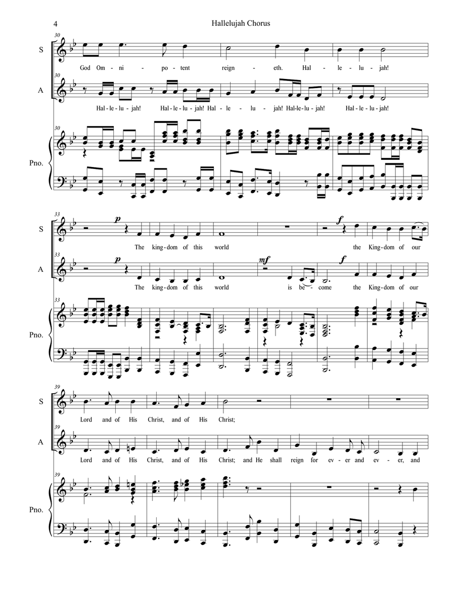 Hallelujah Chorus (2-part choir - (SA) SA scores gallery preview page 4