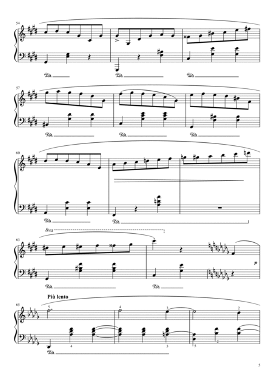 Chopin Waltz in C♯ Minor - Op. 64 No. 2 - Original With Fingered - Waltz No.7 Piano Solo scores gallery preview page 5