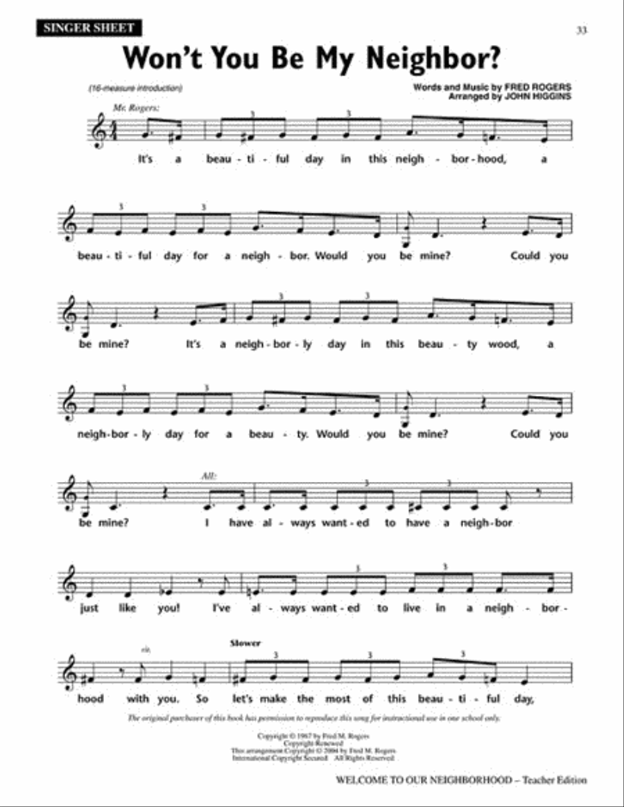 Welcome to Our Neighborhood Choir scores gallery preview page 4