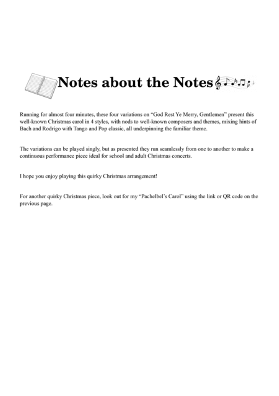 Variations on God Rest Ye Merry, Gentlemen Guitar Ensemble scores gallery preview page 3