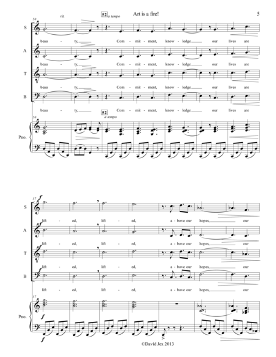 Art is a fire! 4-Part scores gallery preview page 5