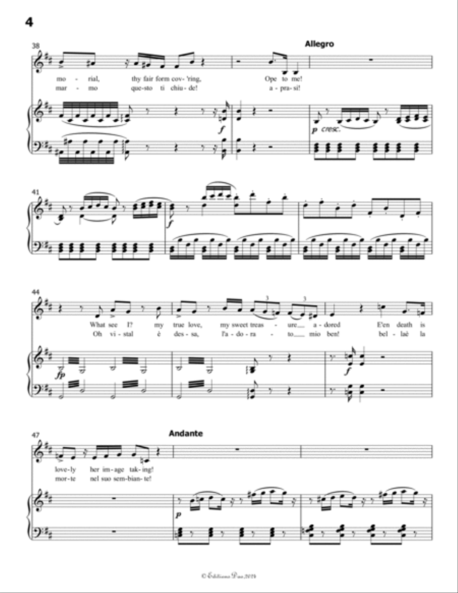 Ah! Se tu dormi,svegliati, by Vaccai Nicola, in D Major Voice scores gallery preview page 6