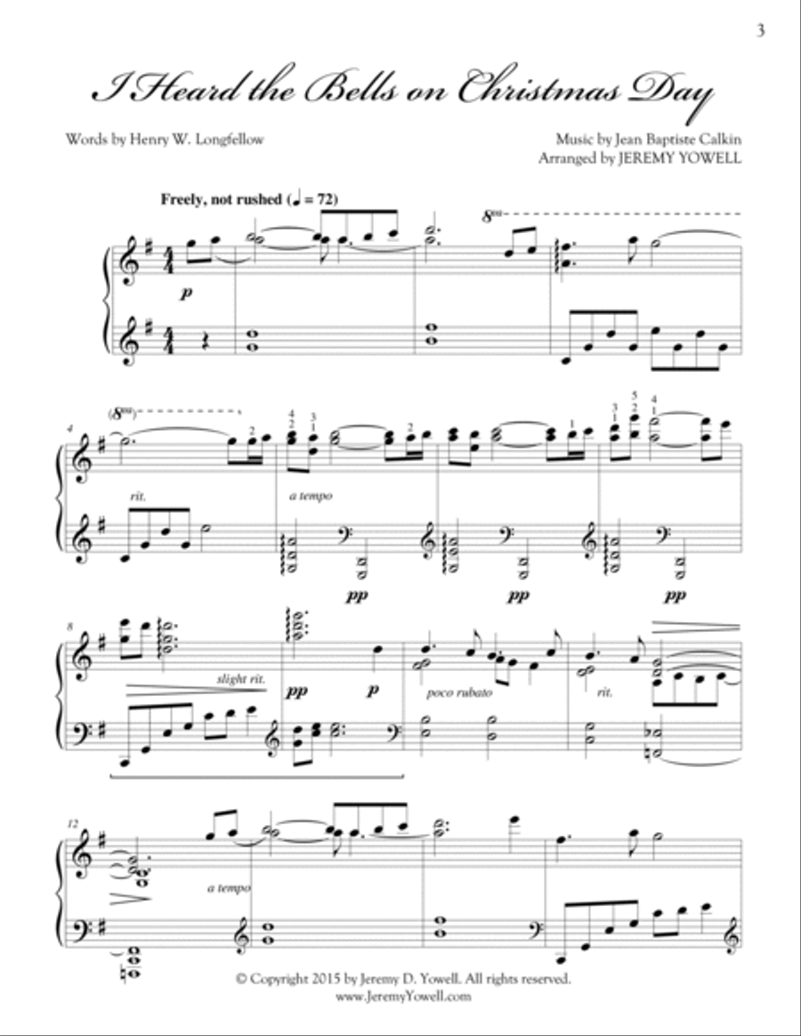 I Heard the Bells on Christmas Day Piano Solo scores gallery preview page 3