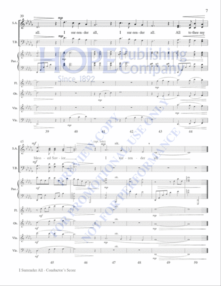 I Surrender All Choir scores gallery preview page 7