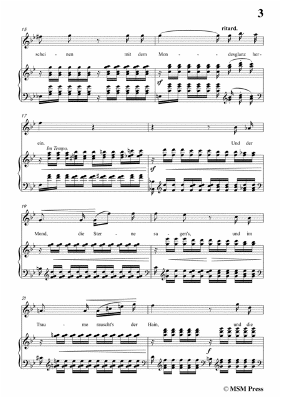 Schumann-Frühlingsnacht,in B flat Major,for Voice and Piano Voice Solo scores gallery preview page 5