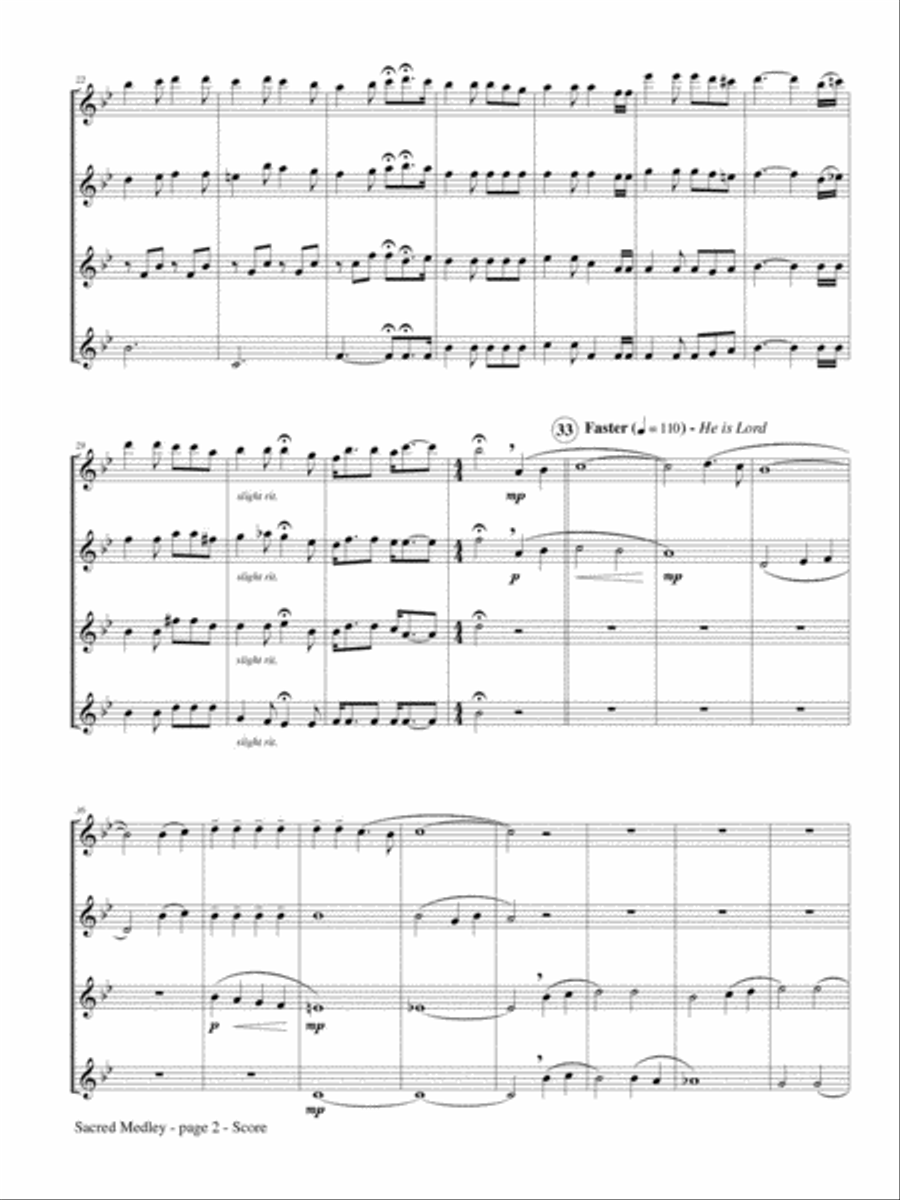 Sacred Medley for Flute Choir Sacred Medley for Flute Choir Flute Choir scores gallery preview page 3