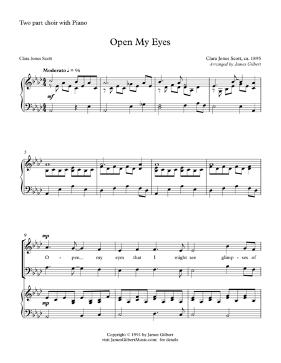 Open My Eyes 2-Part scores gallery preview page 1