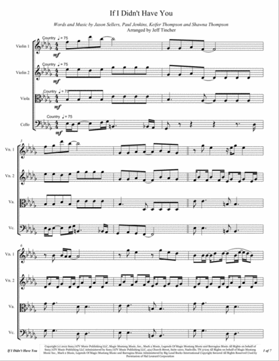If I Didn't Have You If I Didn't Have You String Quartet scores gallery preview page 2