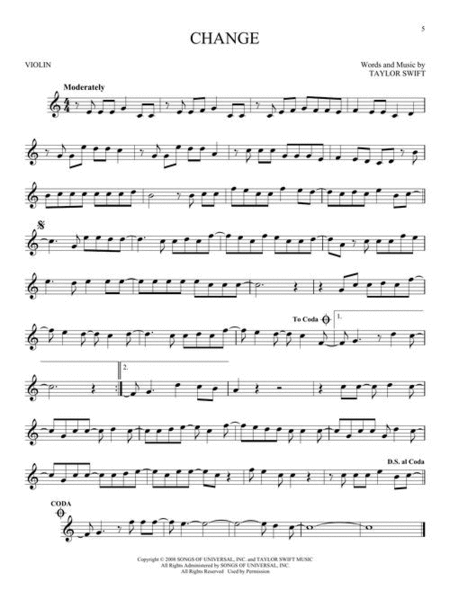 Taylor Swift by Taylor Swift Violin Solo - Sheet Music