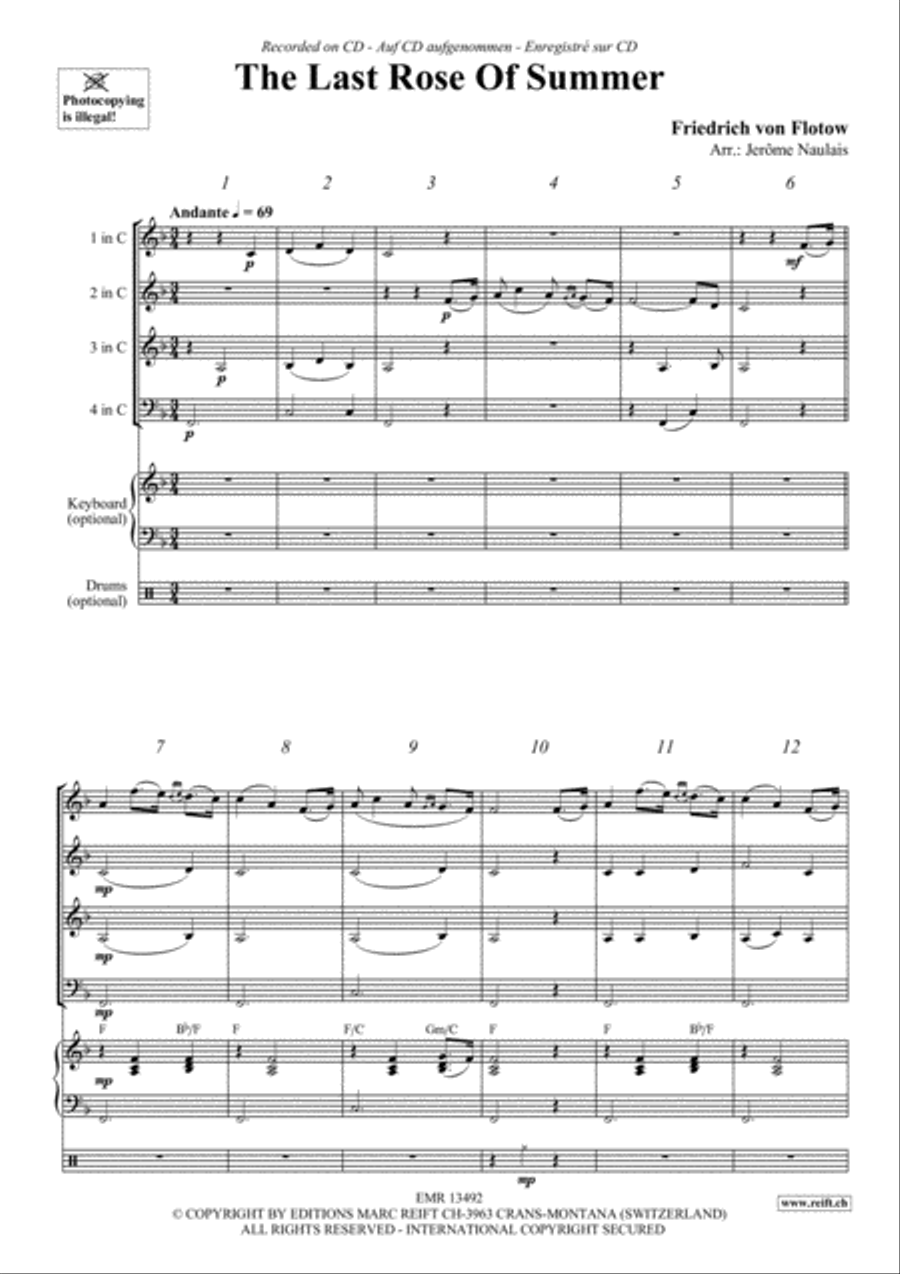 The Last Rose Of Summer The Last Rose Of Summer Woodwind Quartet scores gallery preview page 3