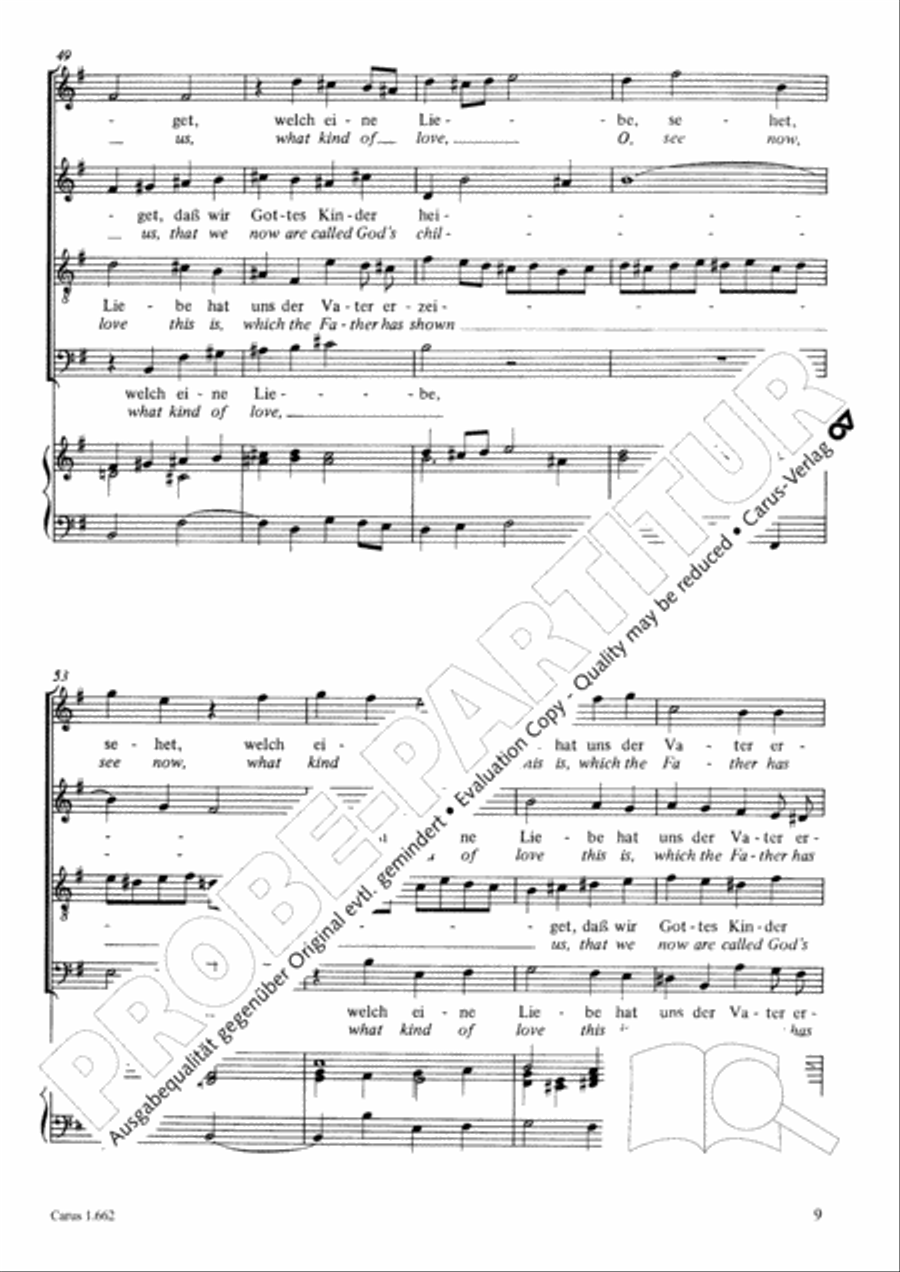 See now, what kind of love (Sehet, welch eine Liebe hat uns der Vater erzeiget) 4-Part scores gallery preview page 24