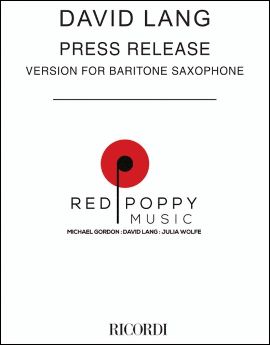 press release Baritone Saxophone scores gallery preview page 1