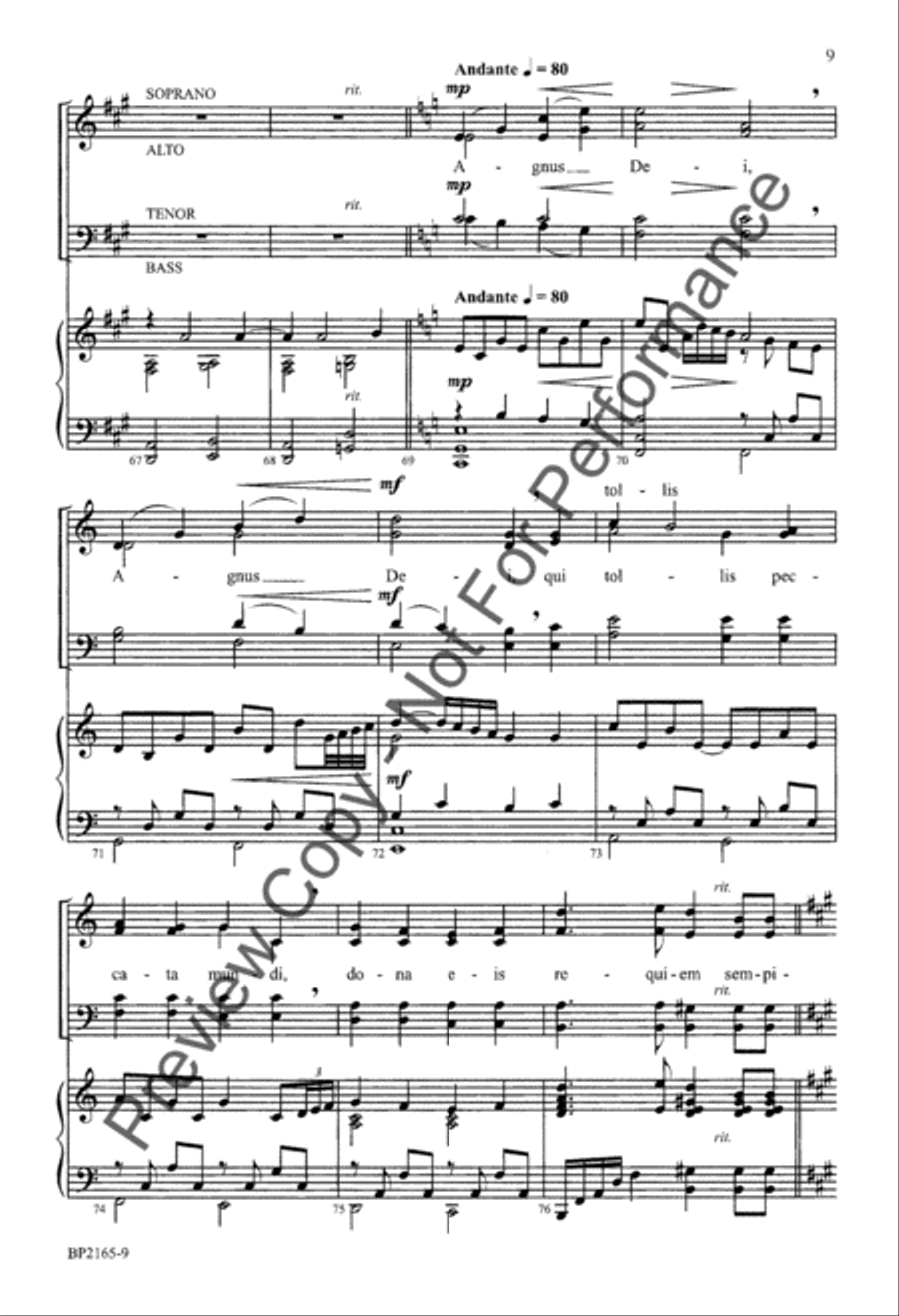 Agnus Dei (from Requiem) Agnus Dei (from Requiem) 4-Part scores gallery preview page 10