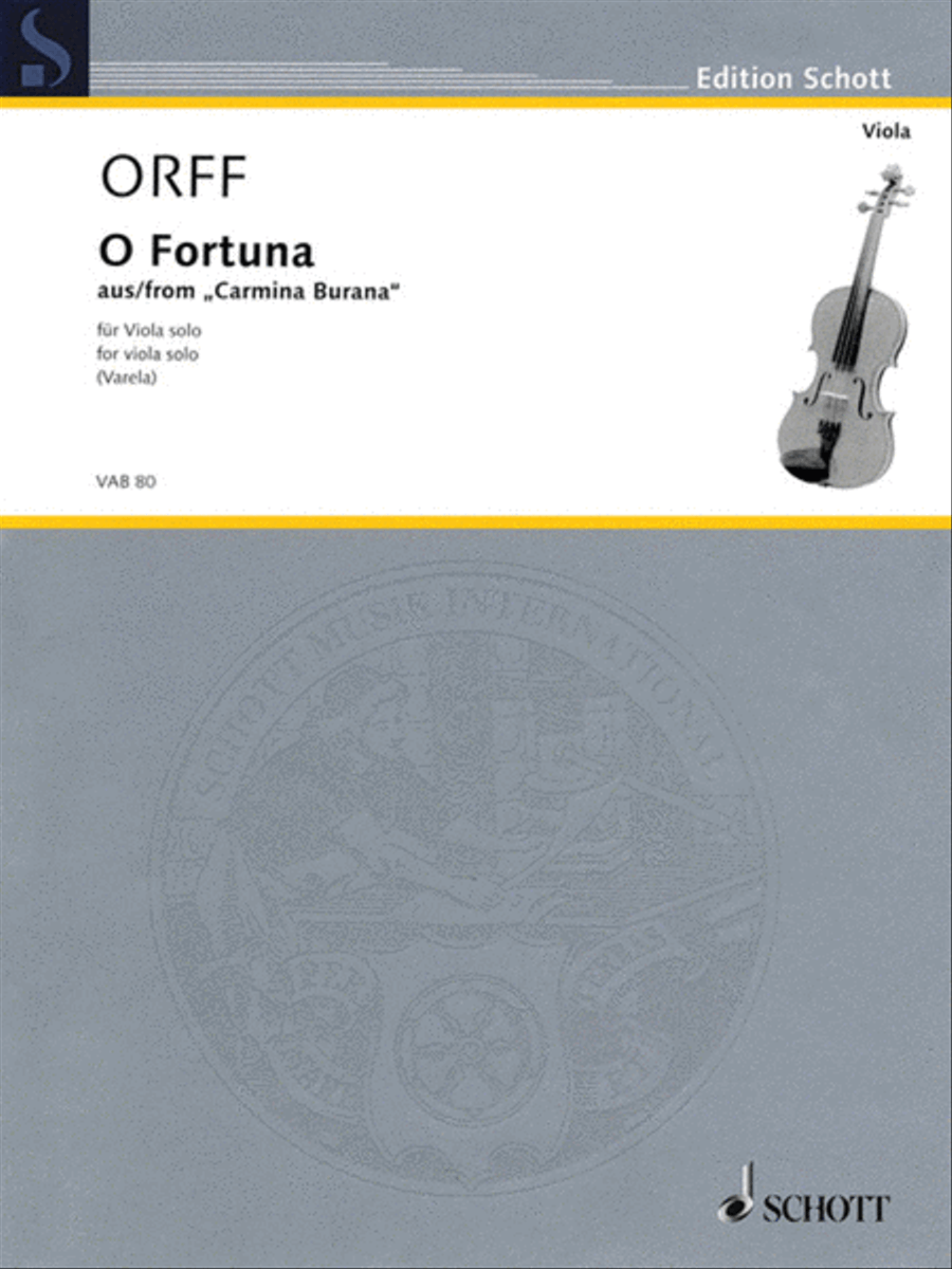 O Fortuna From Carmina Burana Viola Solo Viola Solo scores gallery preview page 1